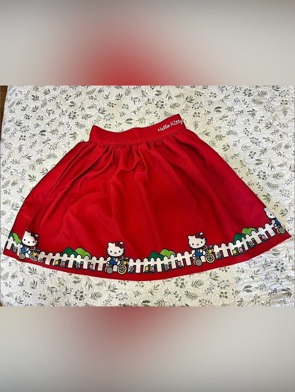Hello Kitty x Smak Parlour Adorable HK Bicycle Print Skirt Like New Size Small